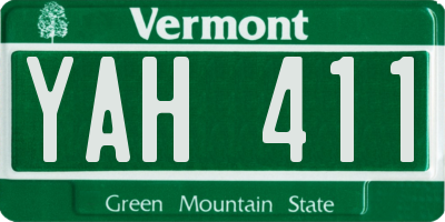 VT license plate YAH411