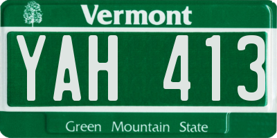 VT license plate YAH413