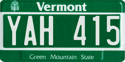 VT license plate YAH415