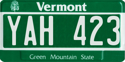 VT license plate YAH423