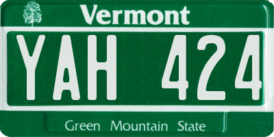 VT license plate YAH424