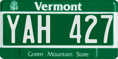 VT license plate YAH427