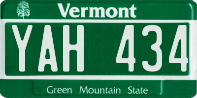 VT license plate YAH434