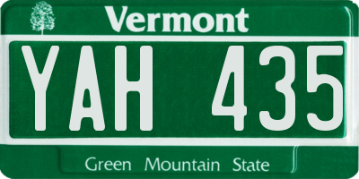 VT license plate YAH435