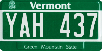 VT license plate YAH437