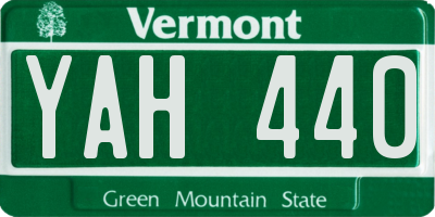 VT license plate YAH440