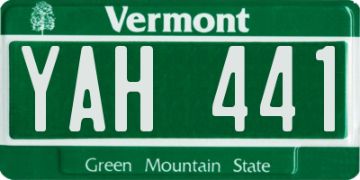 VT license plate YAH441