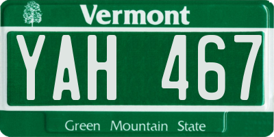 VT license plate YAH467