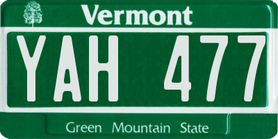 VT license plate YAH477