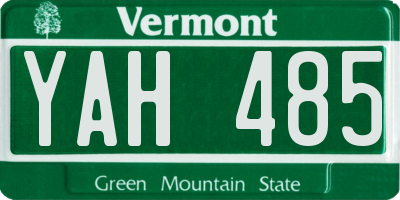 VT license plate YAH485
