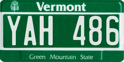 VT license plate YAH486