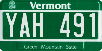 VT license plate YAH491