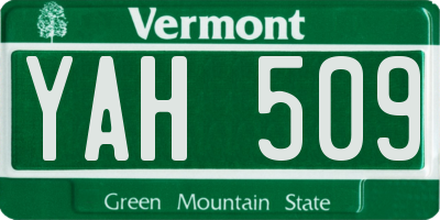 VT license plate YAH509