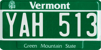 VT license plate YAH513