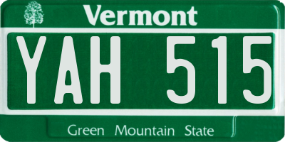 VT license plate YAH515