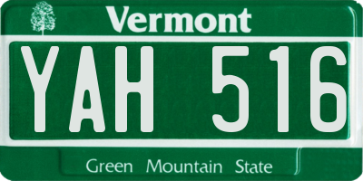 VT license plate YAH516