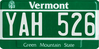 VT license plate YAH526