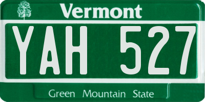 VT license plate YAH527