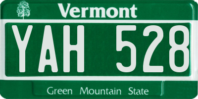 VT license plate YAH528