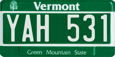 VT license plate YAH531