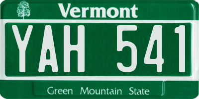 VT license plate YAH541