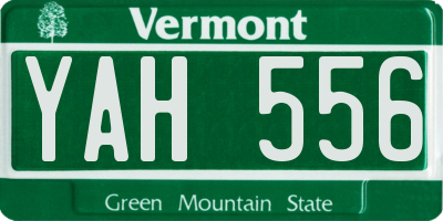 VT license plate YAH556