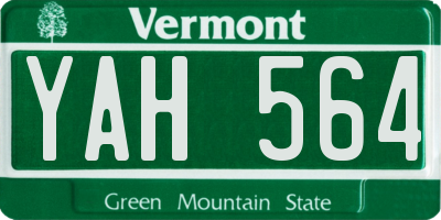 VT license plate YAH564