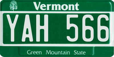 VT license plate YAH566