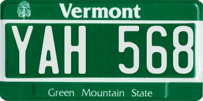 VT license plate YAH568