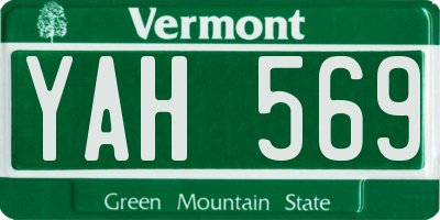 VT license plate YAH569