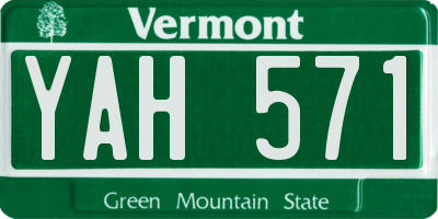 VT license plate YAH571