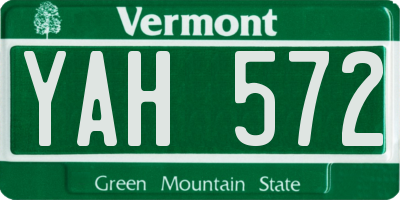 VT license plate YAH572