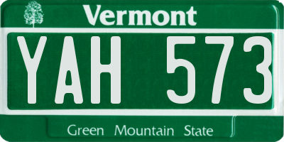 VT license plate YAH573