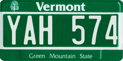 VT license plate YAH574
