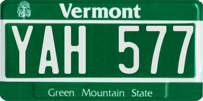 VT license plate YAH577