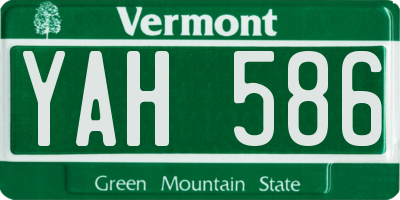 VT license plate YAH586