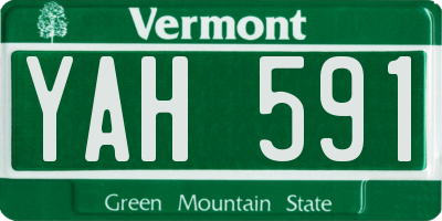VT license plate YAH591