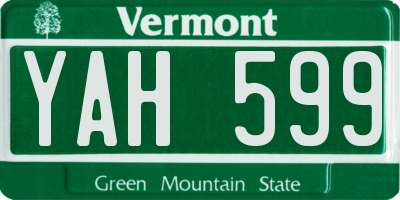 VT license plate YAH599