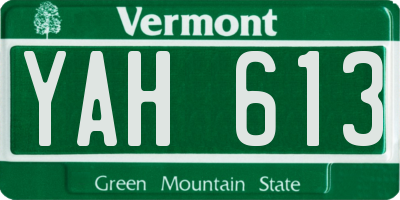 VT license plate YAH613