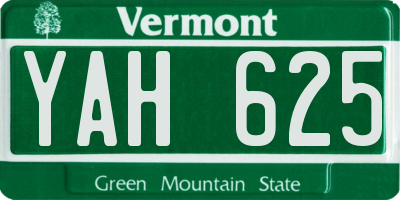 VT license plate YAH625