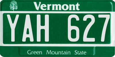 VT license plate YAH627