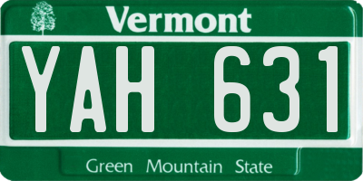VT license plate YAH631