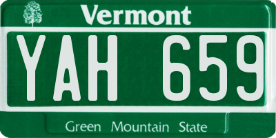 VT license plate YAH659