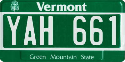VT license plate YAH661