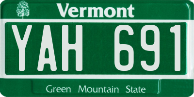 VT license plate YAH691