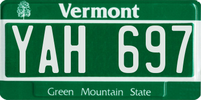 VT license plate YAH697