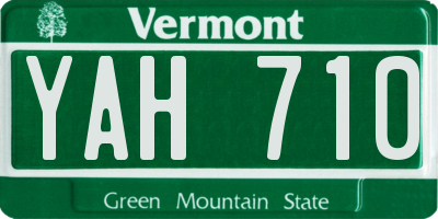 VT license plate YAH710