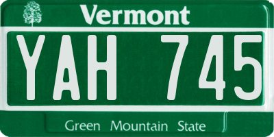 VT license plate YAH745
