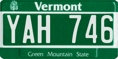 VT license plate YAH746