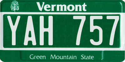 VT license plate YAH757